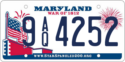MD license plate 9AQ4252
