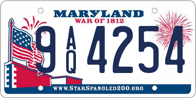 MD license plate 9AQ4254