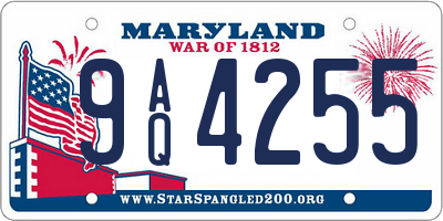 MD license plate 9AQ4255