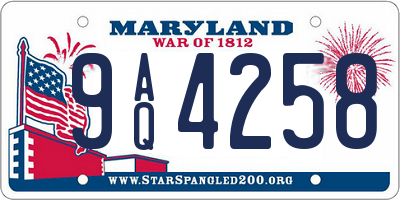 MD license plate 9AQ4258