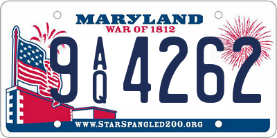 MD license plate 9AQ4262