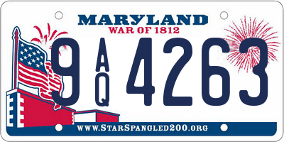 MD license plate 9AQ4263
