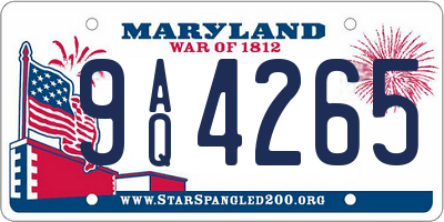 MD license plate 9AQ4265