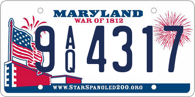 MD license plate 9AQ4317