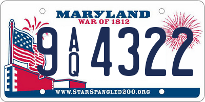 MD license plate 9AQ4322
