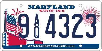 MD license plate 9AQ4323