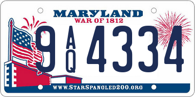 MD license plate 9AQ4334