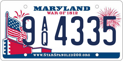 MD license plate 9AQ4335