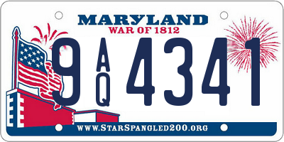 MD license plate 9AQ4341