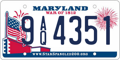 MD license plate 9AQ4351