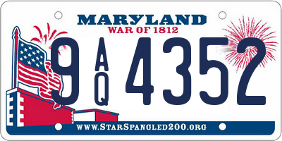 MD license plate 9AQ4352