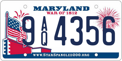 MD license plate 9AQ4356