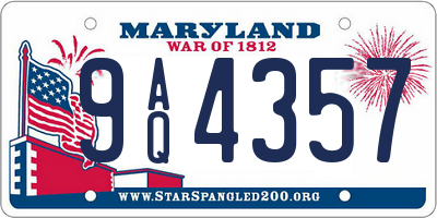 MD license plate 9AQ4357
