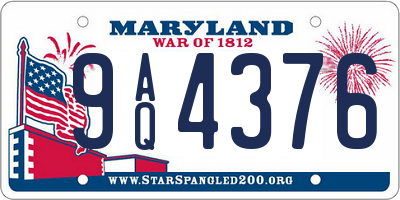 MD license plate 9AQ4376