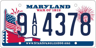 MD license plate 9AQ4378