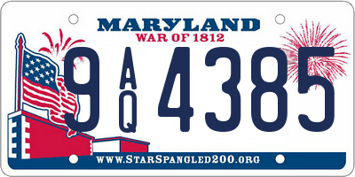 MD license plate 9AQ4385