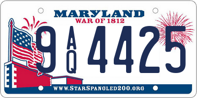 MD license plate 9AQ4425
