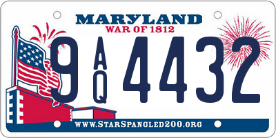 MD license plate 9AQ4432