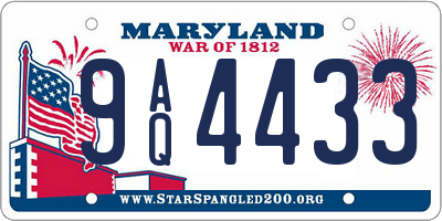 MD license plate 9AQ4433
