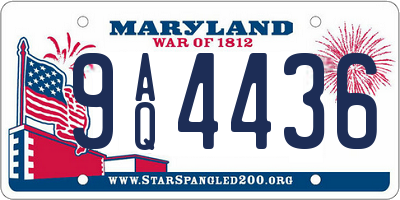 MD license plate 9AQ4436