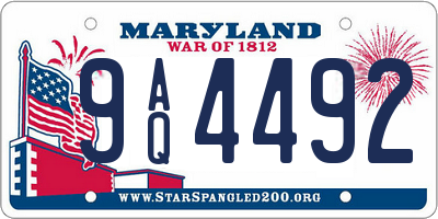 MD license plate 9AQ4492