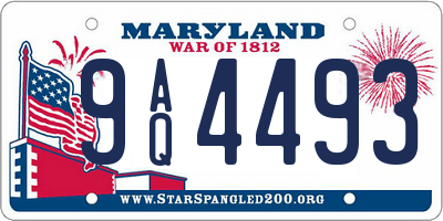 MD license plate 9AQ4493