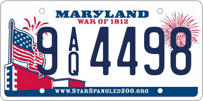 MD license plate 9AQ4498