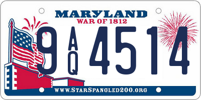 MD license plate 9AQ4514