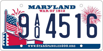 MD license plate 9AQ4516