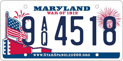 MD license plate 9AQ4518