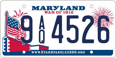 MD license plate 9AQ4526