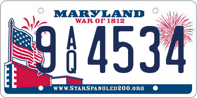MD license plate 9AQ4534