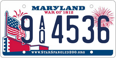 MD license plate 9AQ4536