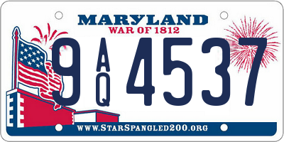 MD license plate 9AQ4537