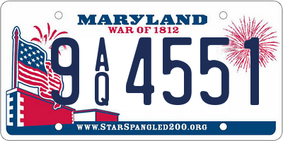 MD license plate 9AQ4551