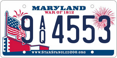 MD license plate 9AQ4553