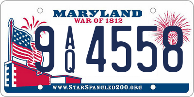 MD license plate 9AQ4558