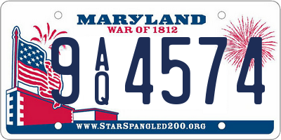 MD license plate 9AQ4574