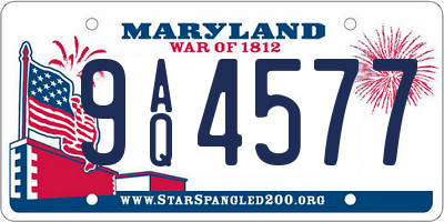 MD license plate 9AQ4577