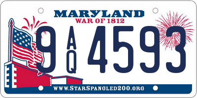 MD license plate 9AQ4593