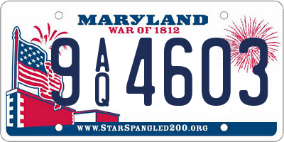 MD license plate 9AQ4603