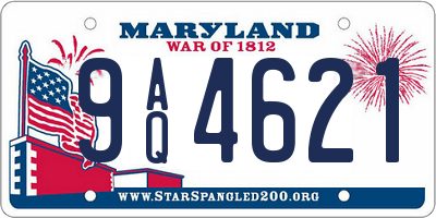 MD license plate 9AQ4621