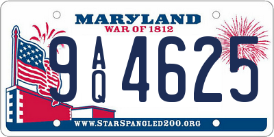 MD license plate 9AQ4625