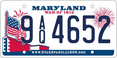 MD license plate 9AQ4652