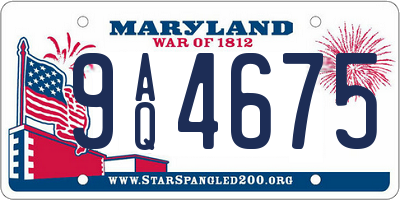 MD license plate 9AQ4675