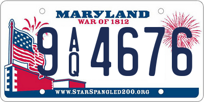 MD license plate 9AQ4676