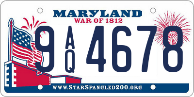 MD license plate 9AQ4678
