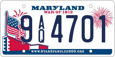 MD license plate 9AQ4701