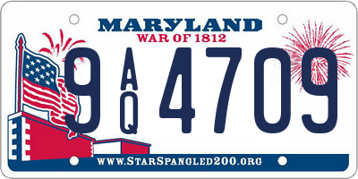 MD license plate 9AQ4709
