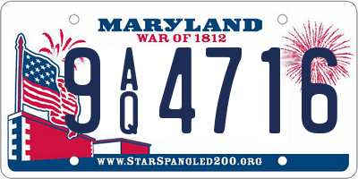 MD license plate 9AQ4716